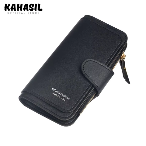KAHASIL - Dompet Lipat Wanita Panjang Kulit PU Leather KHDP25